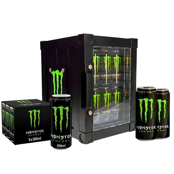 Monster Punch Probierpaket 2026 – 9 × 500 ml plus Mini-Kühlschrank sichern