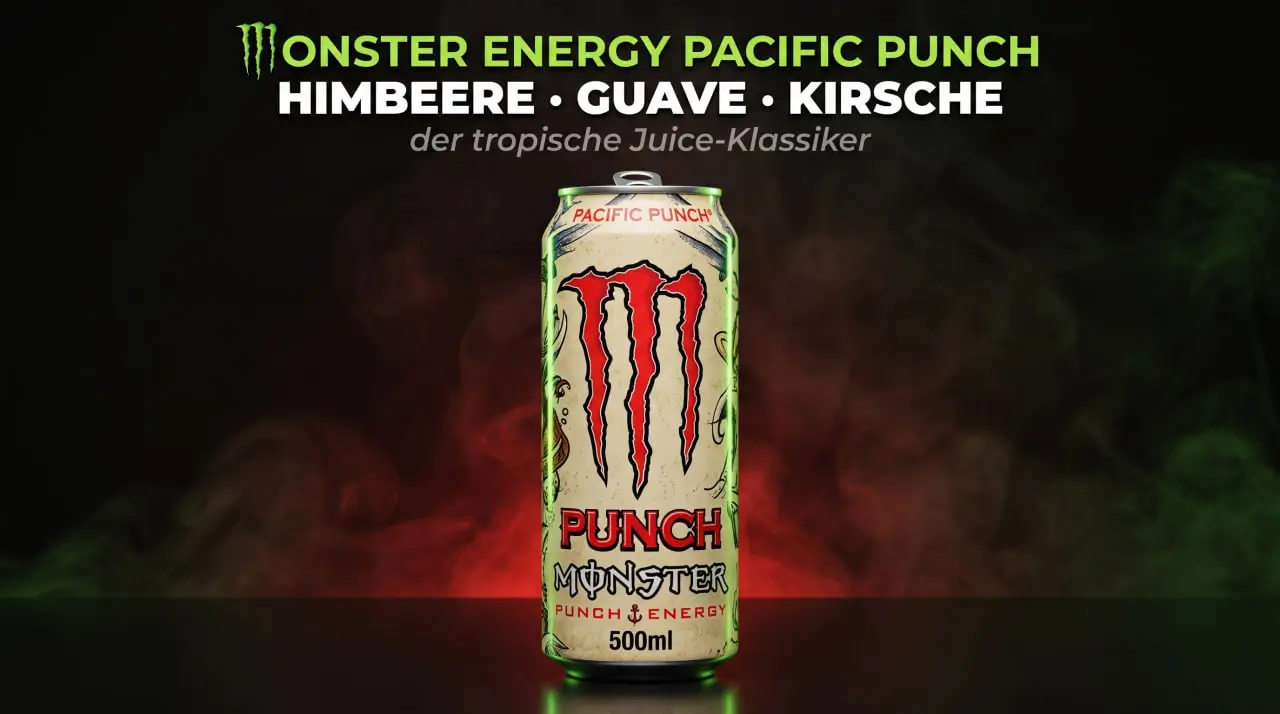 Monster Energy Pacific Punch – Himbeere, Guave, Kirsche der DE-Formel